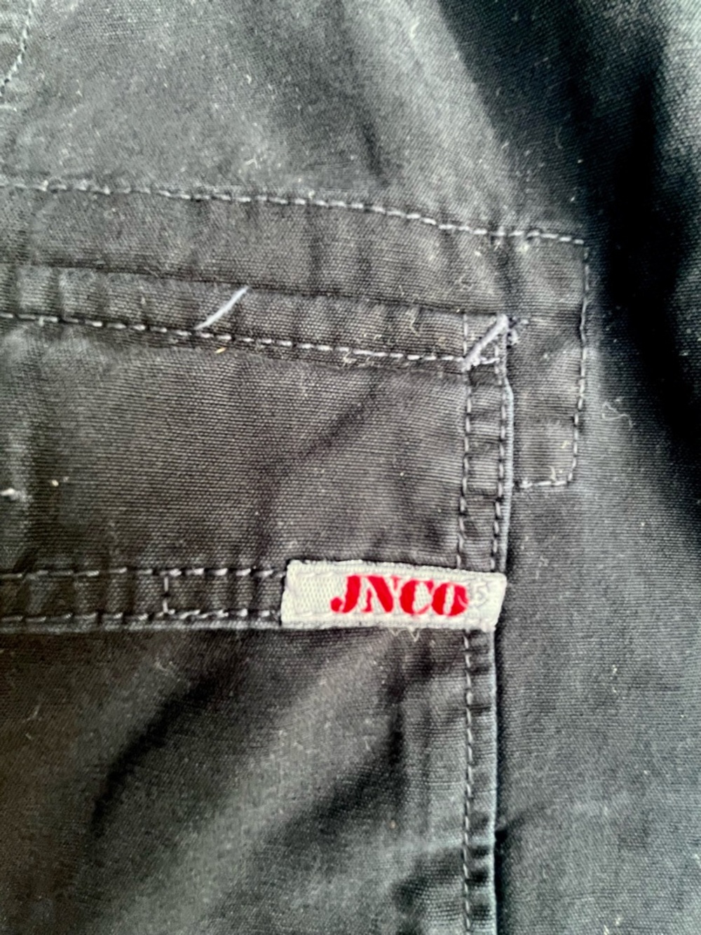 Vintage Y2K JNCO Black Baggy Pants Army Twill Skater Grunge Punk - Picture 8 of 14